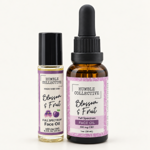 Blossom & Fruit CBD Face Oil — bottle and roller