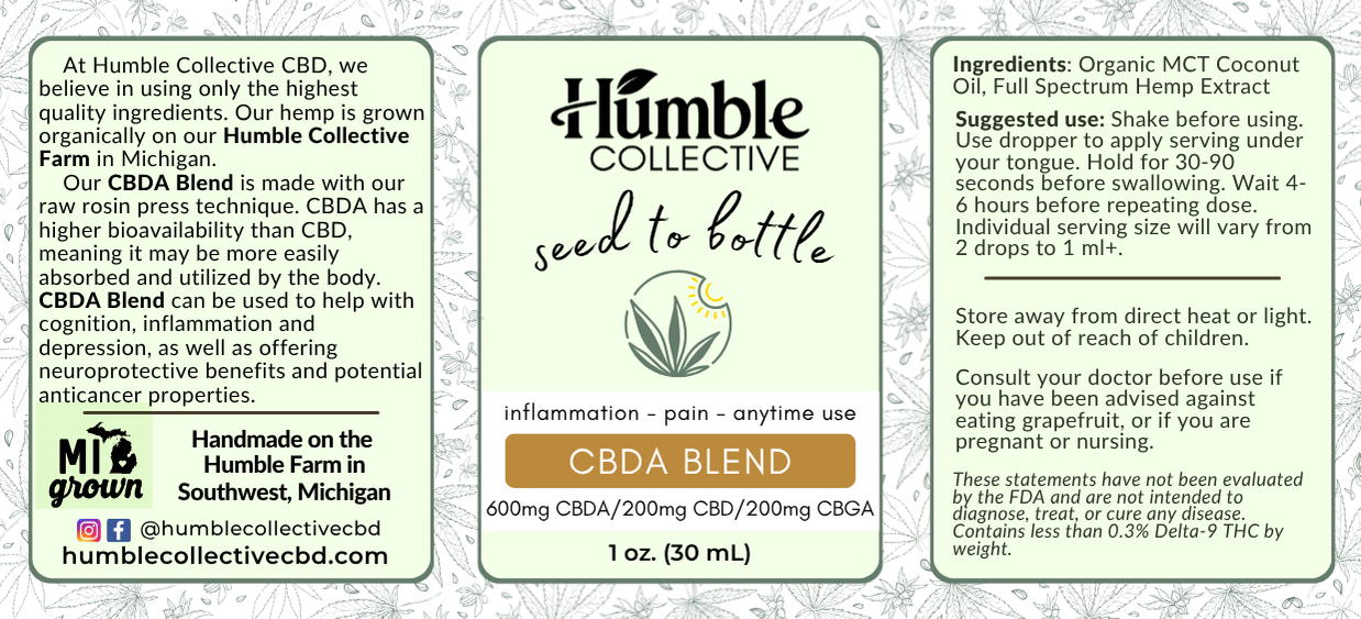 CBDA Oil — 30 mL flat label