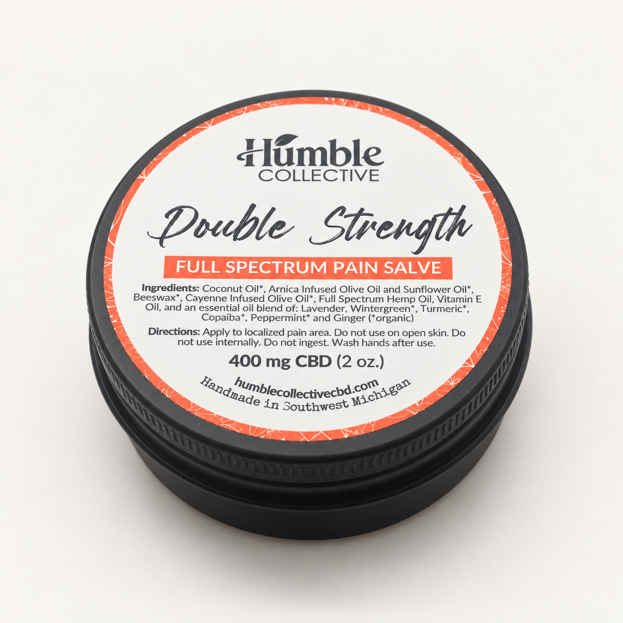 Double Strength CBD Pain Salve — double strength pain salve 2oz closed angled
