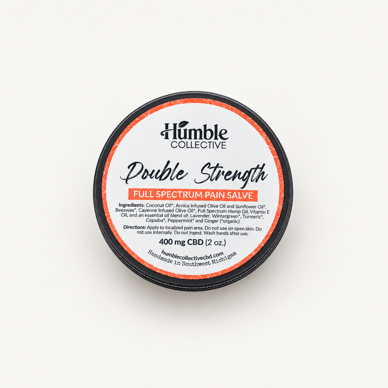 Double Strength CBD Pain Salve — double strength pain salve 2oz closed overhead