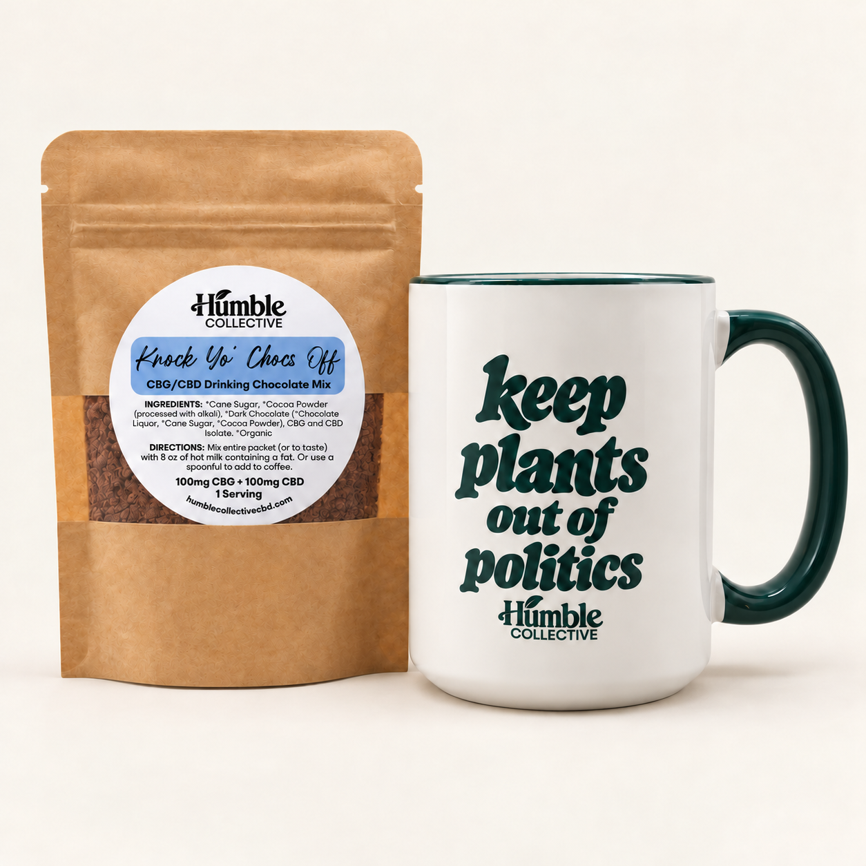 Drinking Chocolate Mixes — knock yo chocs off cbg cbd with mug
