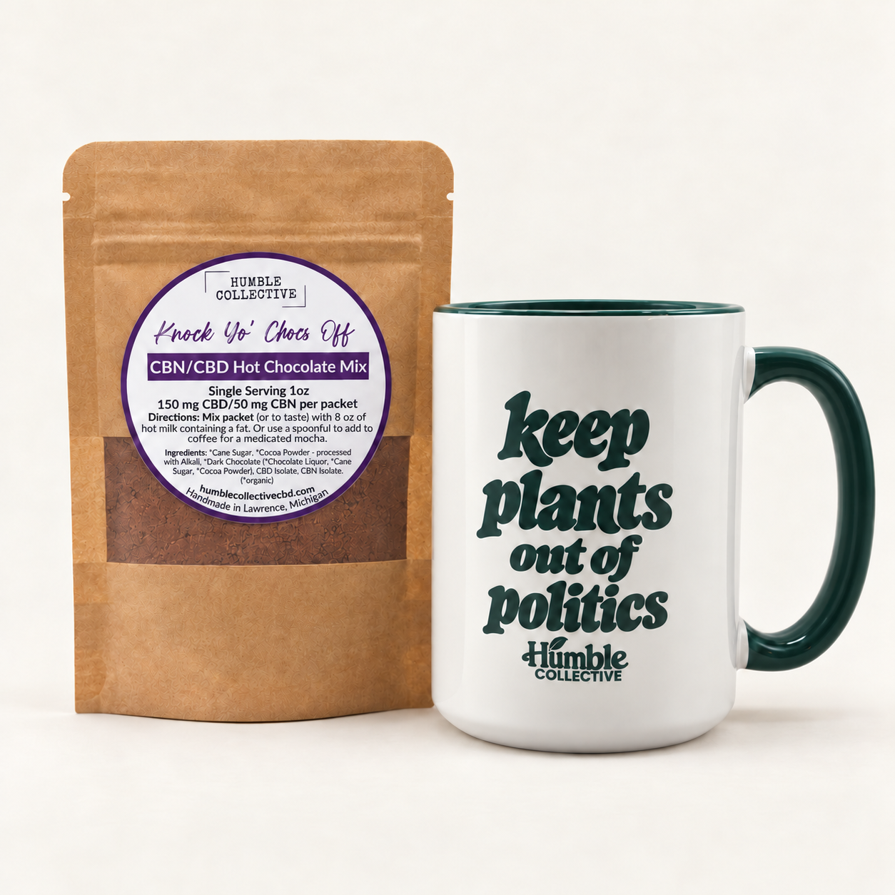 Drinking Chocolate Mixes — knock yo chocs off cbn cbd with mug
