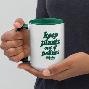 Keep Plants Out of Politics Mug — dark green Printful mockup